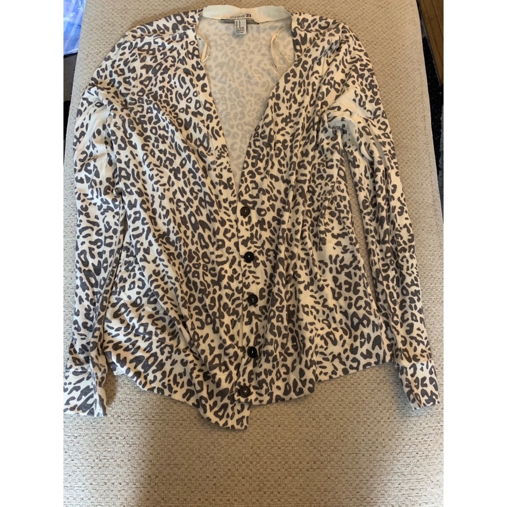 Forever 21 leopard print cardigan